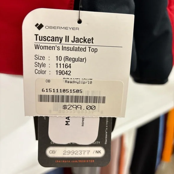 NWT Obermeyer Tuscany II jacket readmylip (red)retail 299 - Picture 5 of 7